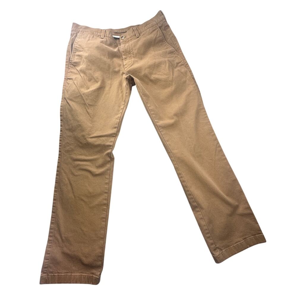 Duck Head Gold School Chino Pants Brown Stretch Twill 33x32 - Picture 2 of 9